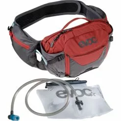 EVOC Hip Pack Pro 3l + Trinkblase 1,5l Grau/rot